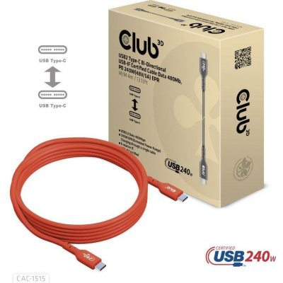 Club3D CAC-1515 USB-C, PD 240W(48V/5A) EPR M/M, 4m