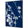 Jansen Display Textilná dekorácia na stenu A2 Japonské čerešňové kvety Modrá, 420 x 594 mm