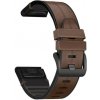 eses Športový kožený remienok pre Garmin - Tmavo hnedý, QuickFit 22 mm