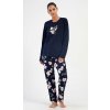 Dámské pyžamo dlouhé Alice - tmavě modrá - 3XL