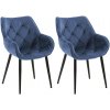 Sada 2 stoličiek Tanna velvet, modrá