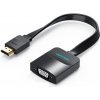 Redukcia Vention Flat HDMI to VGA Converter with Female Micro USB a Audio Port 0.15m Black (74346)