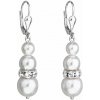 PAVONA Strieborné náušnice visiace s krištáľmi Swarovski biele okrúhle 31150.1