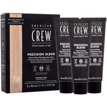 American Crew Classic farba na vlasy pre šedivé vlasy 7-8 Light (Precision Blend) 3 x 40 ml