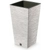 PROSPERPLAST Kvetináč FURU SQUARE ECO WOOD 26,5cm biely