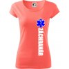 Nápis Záchranár + hviezda - Dámske tričko Pure - XL ( Korálová )