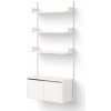 New Works Policová zostava Wall Shelf 1900 Cabinet Low w. Doors, white/white