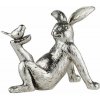 LENE BJERRE Semina Zajac s vtáčikom strieborný, 15 × 16 cm