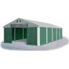 Skladový stan 5x10x2,5m strecha PVC 560g/m2 boky PVC 500g/m2 konštrukcie ZIMA PLUS Šedá Zelená Bílá