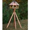 MKStor Drevené kŕmitko pre vtáky 62 x 52 x 45 cm vtáčia búdka tik + stojan na 4 nohách 120 cm antracit