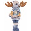 MagicHome Vianoce Postavička MagicHome Vianoce, Sob dievčatko v modrom svetri, látkový, 24x18x55 cm