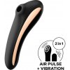 Satisfyer Dual Kiss - vibrátor na vagínu a klitoris - dobíjací - čierny