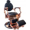 Retro barber kreslo RENOIR LUX ROSE GOLD - zamatová čierna