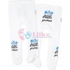 Baby Nellys Detské pančuchy bavlnené Little Prince biele s modrou korunkou