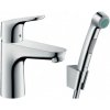 Hansgrohe Focus páková umývadlová batéria 100 s ručnou sprchou Bidette, chróm 31927000