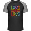 Mymate Predĺžené Tričko MY111 - Dúhový dizajn - Love is Love - Black / Heather Black - L - Pánske