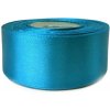 Jednolíca saténová stuha tmavá azúrová 8097 38 mm 30 m