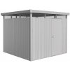 Biohort HighLine H4 plechový domček 275 x 275 x 222 cm, strieborný metalický, NOVINKA