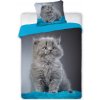 Obliečka detská - Britské mačiatko na šedo tyrkysovom