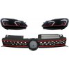 KITT Central Grille Front Grille suitable for VW Golf 6 VI (2008-2012) with LED Headlights Flowing Dynamic Sequential Turning Lights GTI Design