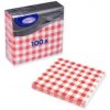 Servítky 33x33cm 1-vrstvové 4f 100ks KARO červené