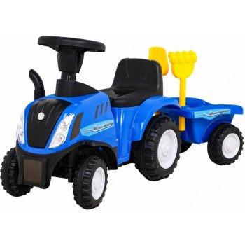 JOKO Traktor New Holland T7 s vlečkou so svelom a zvukom + lopatka + hrable