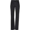 Ladies highwaist straight slit denim pants black washed