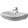 Duravit D-Code - Umývadlo, 60x46 cm, s prepadom, s otvorom na batériu, biela 23106000002