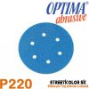 Brúsny papier pre excentrickú brúsku, P220, Priemer: 150mm, 6 dier, 1 kus