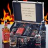 Darčekový kufor pre mužov Jack Daniel's Fire CONTRABAND - Darček pre muža Gravírované drevo - text