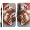 Peňaženkové 3D puzdro PATTERN na Samsung Galaxy S23 5G – Motýľ a mačka