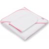 Detská froté osuška s kapuckou New Baby BASIC 80x80 bielo-ružová