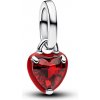 Pandora Strieborný prívesok červené Srdiečko s glazúrou ME 793042C05