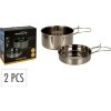 EXCELLENT HOUSEWARE Sada riadu na kempovanie nerez 2 ks