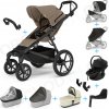 Set 10v1 Thule Urban Glide 4-wheel Tinted Taupe s magnetickou sponou + madlo + vanička Soft Beige + pláštenky a moskytiéry Thule + Autosedačka Thule Maple Black s ISOFIX základňou Thule Alfi a adaptér