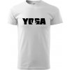 Yoga nápis - Klasické pánske tričko vyššej gramáže - 3XL ( Biela )