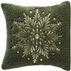 Dekoratívna vianočná obliečka na vankúš zeleno-zlatá 45x45 cm - Snehová vločka