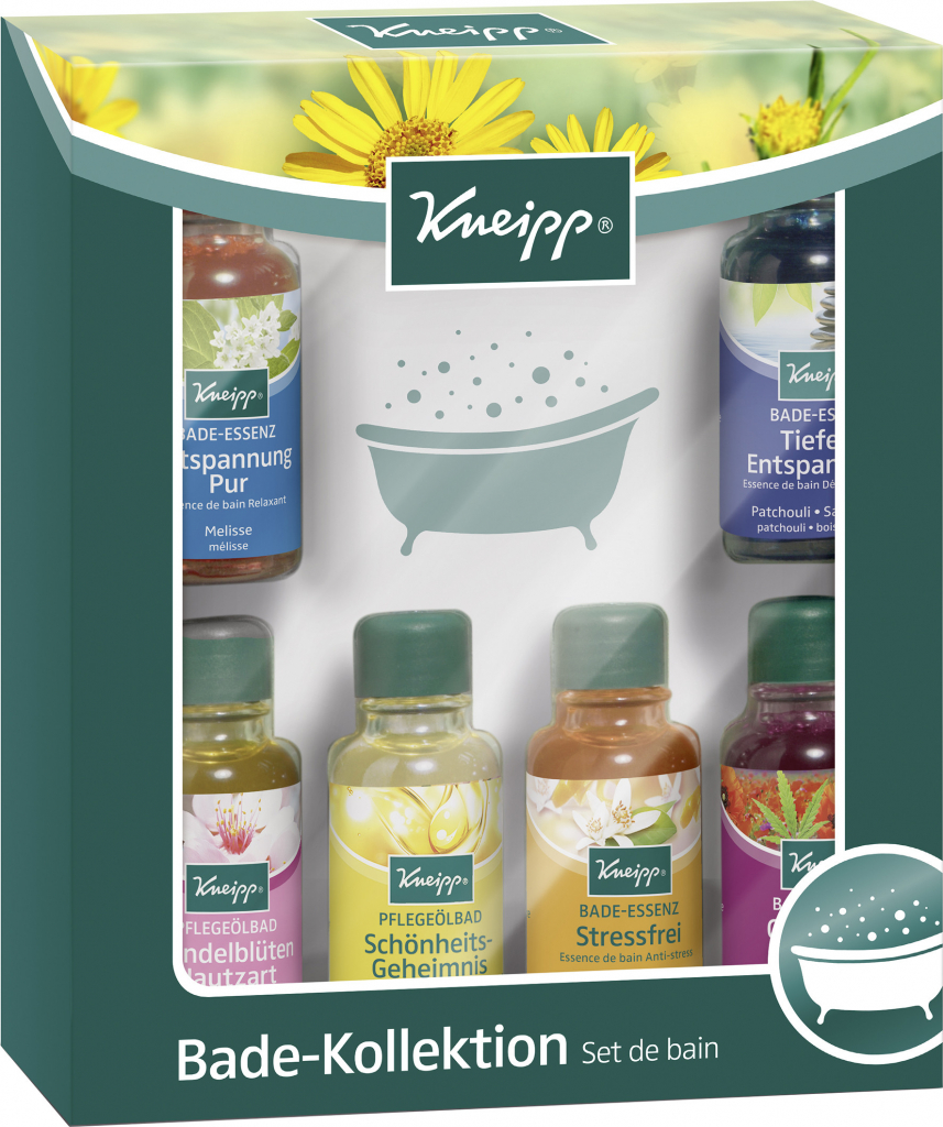 Kneipp olejů do kúpeľe 6 x 20 ml Lázeň s levandulí 20 ml + Lázeň s meduňkou 20 ml + Lázeň s eukalyptem 20 ml + Lázeň s rozmarýnem 20 ml + Lázeň s jalovcem 20 ml + Lázeň pomeranč 20