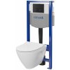 Cersanit Mille, System50 MECH podomietkový rám + závesná wc misa Mille Plus CleanOn + čierne tlačidlo MOVI II, S701-756