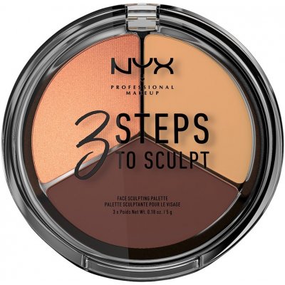 NYX Professional Makeup 3 Steps to Sculpt Face Sculpting Palette 01 Fair Kontúrovacia paleta 5 g