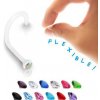 Šperky eshop - Piercing do nosa - transparentný BioFlex s farebným zirkónom U20.05 - Farba zirkónu: Tanzanit - TZ