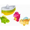 ProfiBaby dinosaurus stříkací 3ks + lodička 3ks pro miminko do koupele