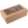 Papierová krabica s priehľadom hnedá prírodná 4ks