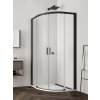 RONAL TOP-LINE S BLACK TLSR 90cm sprchový kút štvrťkruhový, rádius 55cm, profil čierny, sklo číre, TLSR550900607