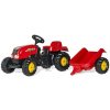 Rollytoys Šliapací traktor Rolly Kid s vlečkou - červený