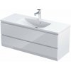 Oristo Brylant Uni skrinka 119.6x45.5x50 cm kúpeľňová skrinka pod úmývadlo stojaca biela OR36-SD2S-120-1-V3