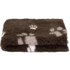 DryBed BLOVI VetBed A+ Pelech S 75x50 cm - Čokoládové s Labkami