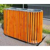 Odpadkový kôš vonkajší drevený na triedenie odpadu, 3 x 50 litrov, pinia