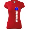 Nápis Záchranár + hviezda - Dámske Fantasy športové (dresovina) - 2XL ( Červená )