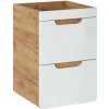 Skrinka pod umývadlo, 40cm, dub wotan, biely lesk, ARUBA WHITE 823